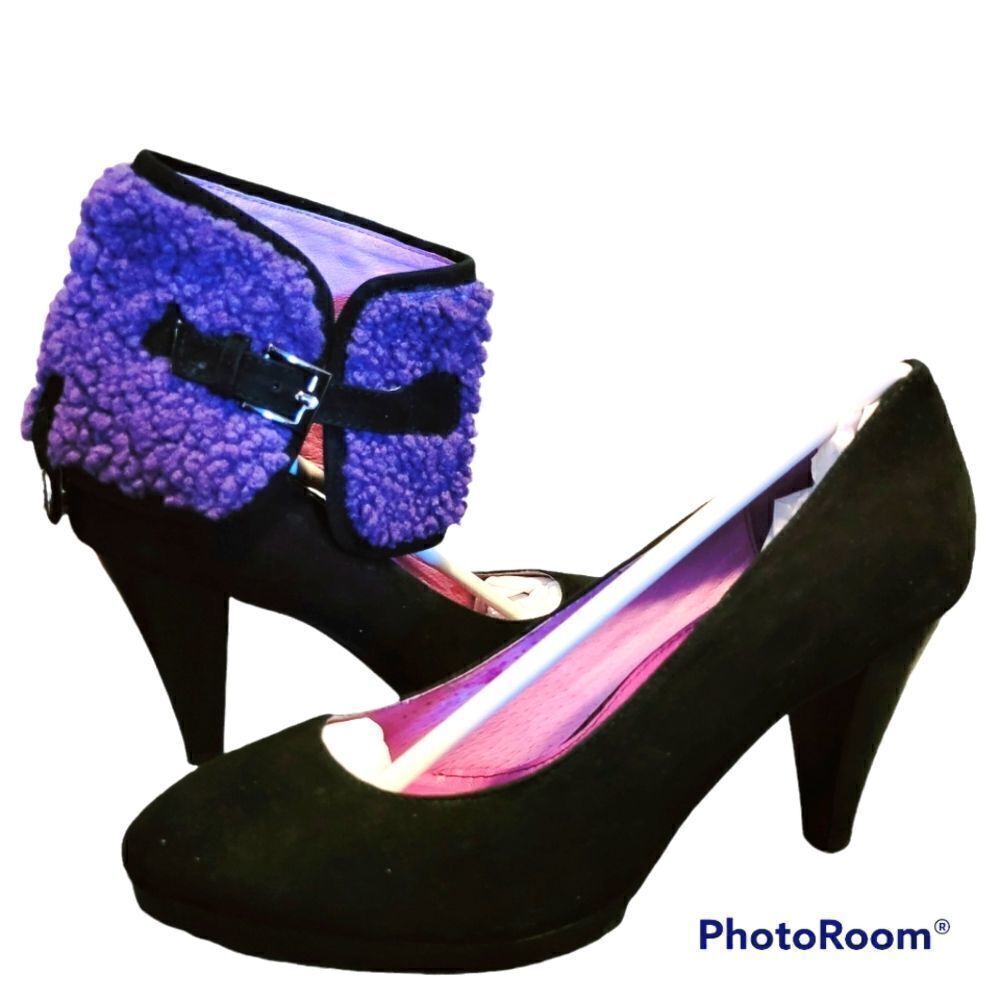 Brand new purple & black 2 in 1 heels shoes